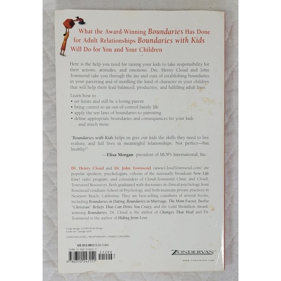 Boundaries with Kids by John Townsend and Henry Cloud 1998 Trade Paperback - Picture 2 of 9